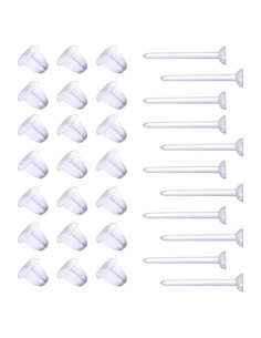100 Pares Puntos de Silicona Transparentes VANTOBEST para Pendientes