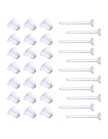 100 Pares Puntos de Silicona Transparentes VANTOBEST para Pendientes