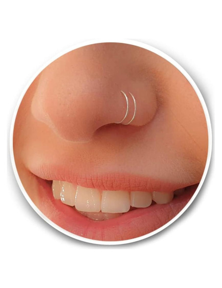 Aro Nasal Espiral Doble Plata Esterlina 925 7mm
