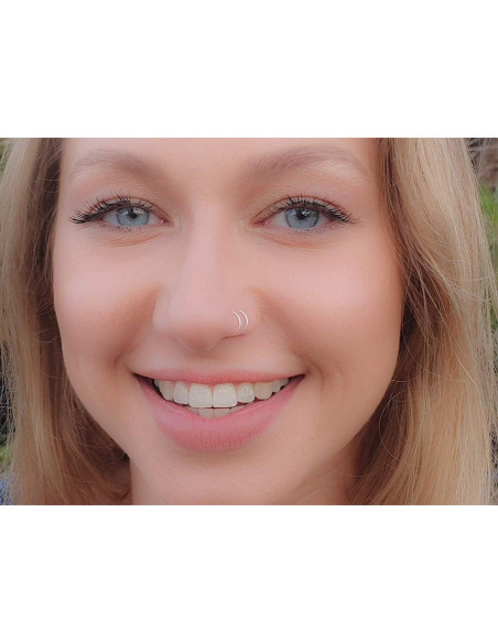 Aro Nasal Espiral Doble Plata Esterlina 925 7mm