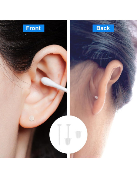 100 Pares de Pendientes Transparentes Mikovivi 1.19x0.30cm