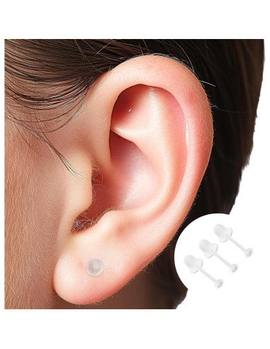 100 Pares de Pendientes Transparentes Mikovivi 1.19x0.30cm