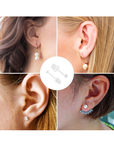 100 Pares de Pendientes Transparentes Mikovivi 1.19x0.30cm