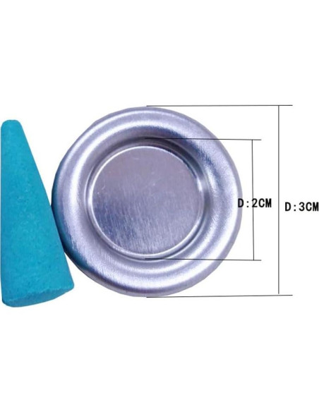 50 Soportes de Incienso de Metal Luzen Plata Redondos 3cm 50 Soportes de Incienso de Metal Luzen Plata Redondos 3cm