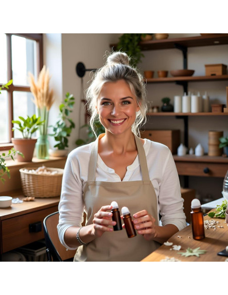 Set de 2 Botellas de Vidrio Marrón 30ml Jizlan con Rodillo