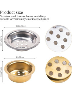 4 Piezas Soporte de Carbón Incienso Comidox Oro Redondo 2