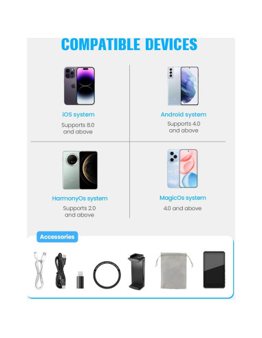 Monitor Selfie Inalámbrico 4K VERDELLE T5 para iPhone