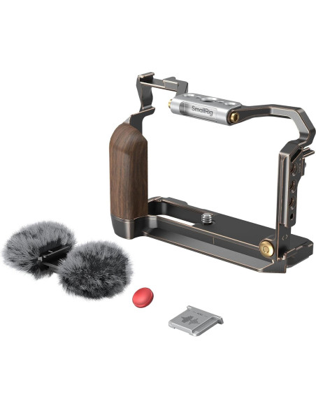 Cage Retro para FUJIFILM X-M5 con Mango de Madera y Placa Arca