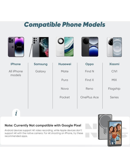 Monitor Selfie Inalámbrico Meonxy para Vlog 4K 30fps