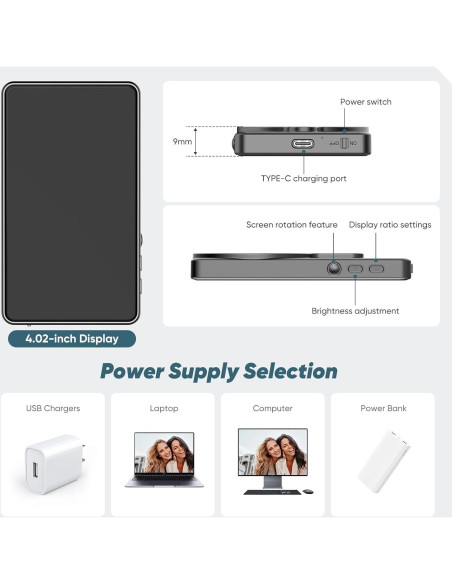 Monitor Selfie Inalámbrico Meonxy para Vlog 4K 30fps