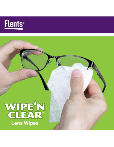 Toallitas de limpieza para lentes Flents Wipe 'N Clear 100 unidades