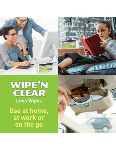 Toallitas de limpieza para lentes Flents Wipe 'N Clear 100 unidades