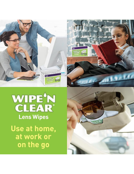 Toallitas de limpieza para lentes Flents Wipe 'N Clear 100 unidades