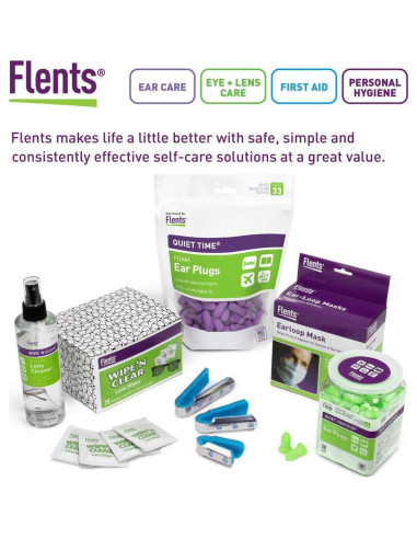 Toallitas de limpieza para lentes Flents Wipe 'N Clear 100 unidades