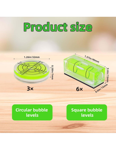 Nivel de Burbuja Pequeño 9 Piezas Penitue Magnético