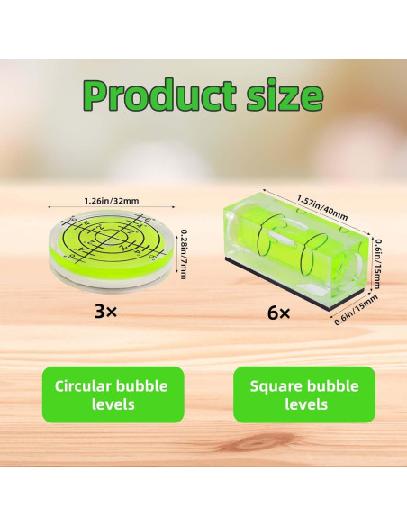 Nivel de Burbuja Pequeño 9 Piezas Penitue Magnético