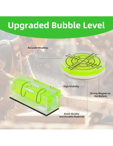 Nivel de Burbuja Pequeño 9 Piezas Penitue Magnético