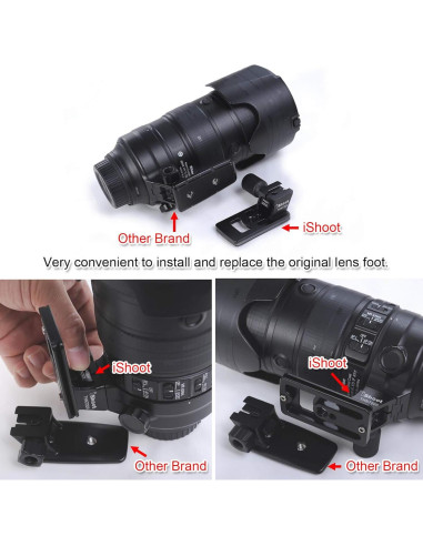 Pie de reemplazo para collar de lente iShoot IS-THN720II compatible Nikon