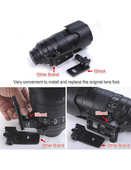 Pie de reemplazo para collar de lente iShoot IS-THN720II compatible Nikon