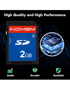 Paquete de 5 Tarjetas SD 2GB Clase 4 INDMEM - Memoria Flash 2