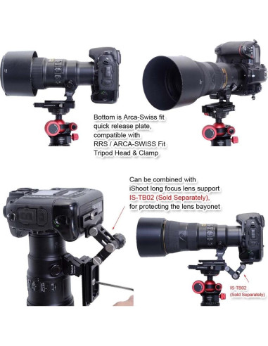 Pie de reemplazo para collar de lente iShoot IS-THN720II compatible Nikon