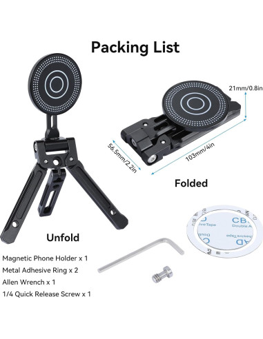 Soporte de trípode magnético UTEBIT para iPhone 16/15/14/13