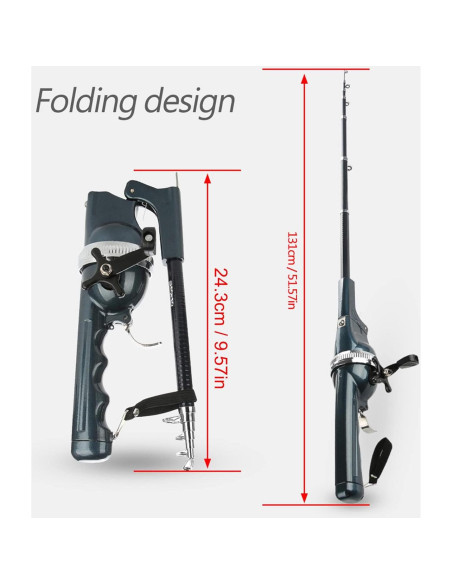 Combo de Caña de Pesca Telescópica Tiiyee 1.31m Plegable Combo de Caña de Pesca Telescópica Tiiyee 1.31m Plegable