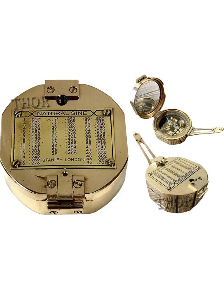 Brújula Náutica de Latón THOR INSTRUMENTS con Caja de Madera