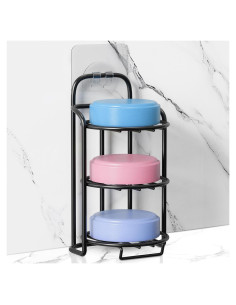 Soporte para Jabón 3 Niveles Yoshiky Negro Autoadhesivo