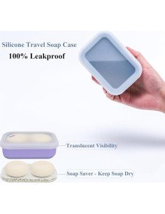 Estuche de Jabón Portátil MtBoi 2 Piezas Silicona a Prueba de Fugas 2