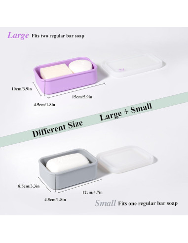 Estuche de Jabón Portátil MtBoi 2 Piezas Silicona a Prueba de Fugas