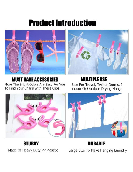 6 Clips para Toallas de Playa SCNWQ - Animales Coloridos