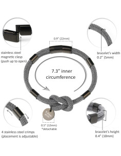 Pulsera náutica unisex Globi de paracord con cierre magnético 2