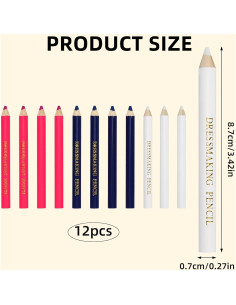 12 Lápices de Tela BOXOB Borrables Solubles en Agua 2