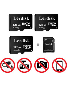 Tarjeta Micro SD Lerdisk 128MB Paquete de 3 para MP3 2