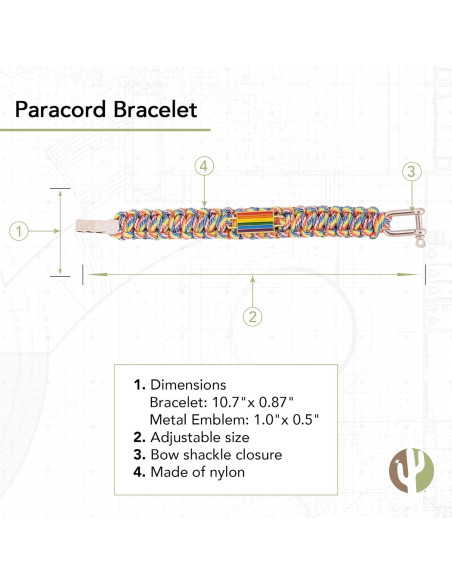 Pulsera de Paracord Bandera Orgullo Gay Desert Cactus Ajustable