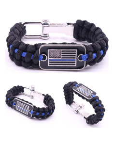 Pulsera Paracord Táctica CHENXIKK con Bandera EE. UU.