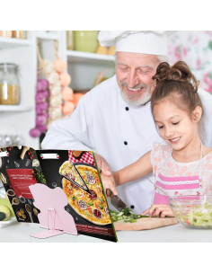 Soporte de Libro Ajustable Honagu Rosa Estrella para Cocina y Lectura 2
