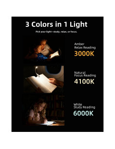 Luz de lectura LED Lucarini con atenuación y 3 colores 2