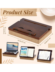 Soporte de Libro de Madera Juexica 37x27 cm Ajustable 2