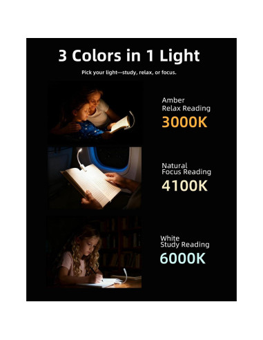 Luz de lectura LED Lucarini con atenuación y 3 colores