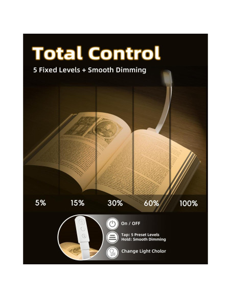 Luz de lectura LED Lucarini con atenuación y 3 colores