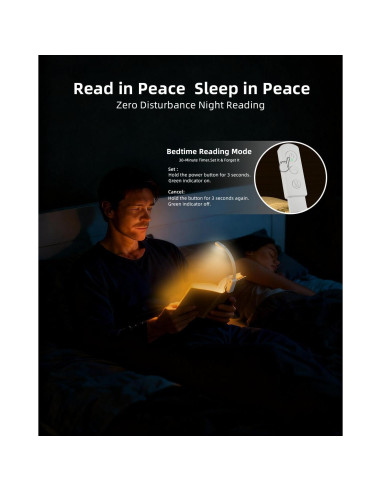 Luz de lectura LED Lucarini con atenuación y 3 colores