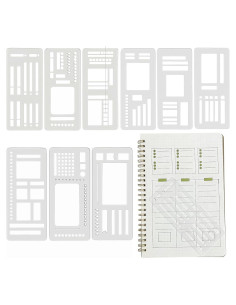 Conjunto de Plantillas Reutilizables Riomh 9 Piezas para Planificadores