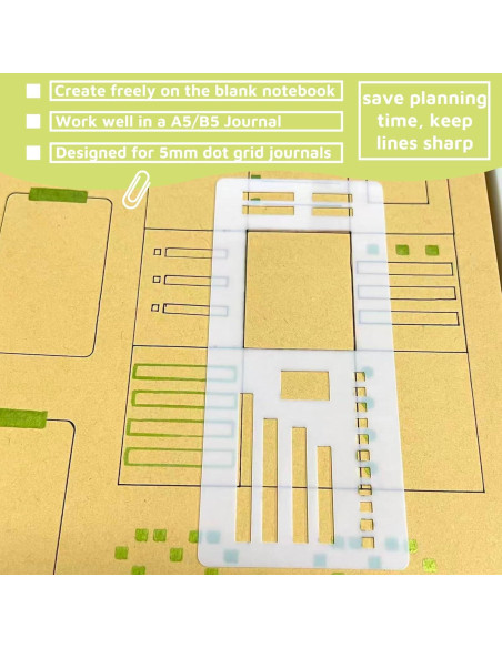 Conjunto de Plantillas Reutilizables Riomh 9 Piezas para Planificadores