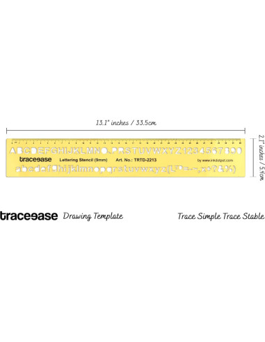 Plantilla de Letras y Números Traceease 9 mm - Dibujo Preciso