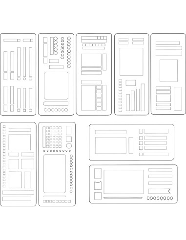 Conjunto de Plantillas Reutilizables Riomh 9 Piezas para Planificadores