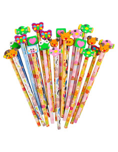 Lápices de Animales LOKIPA 24 Piezas con Borradores