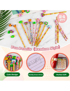 Lápices de Animales LOKIPA 24 Piezas con Borradores 2