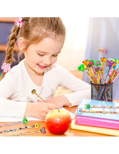 Lápices de Animales LOKIPA 24 Piezas con Borradores